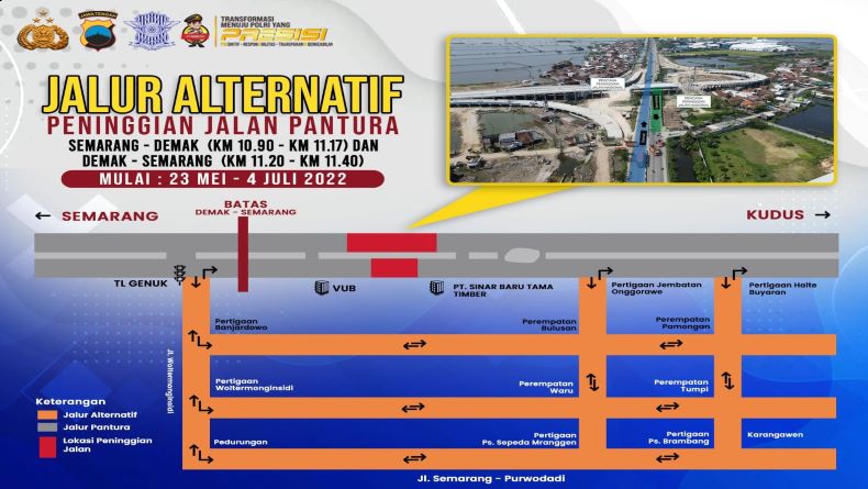 Proyek Peninggian Jalan Pantura di Demak, Begini Rekayasa Lalu Lintas yang Disiapkan 