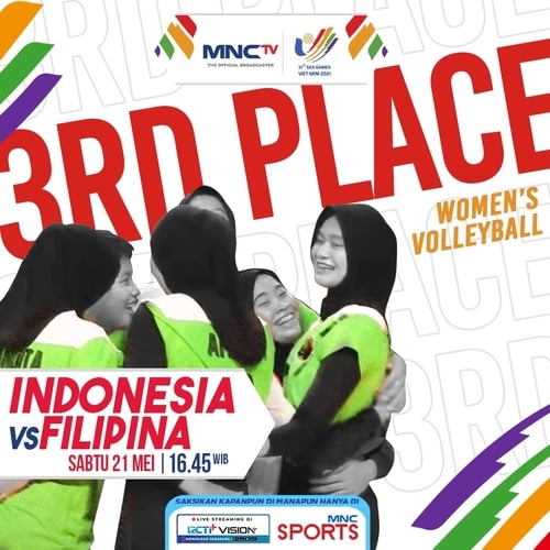 Sore Ini! Tim Voli Putri Indonesia dan Filipina Berebut Perunggu SEA Games 2021, Live di MNCTV