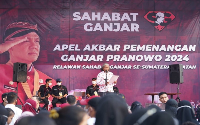 Bertekad Menangkan Ganjar Pranowo di Pilpres 2024, Ribuan Warga Sumsel Ikuti Apel Akbar