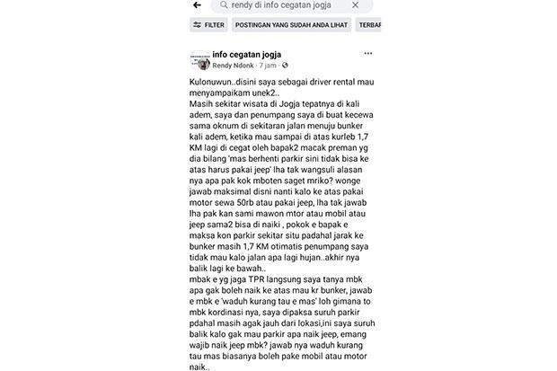 Dipaksa Pakai Jasa Jip di Kaliadem, Wisatawan Akhirnya Pilih ke Parangtritis 