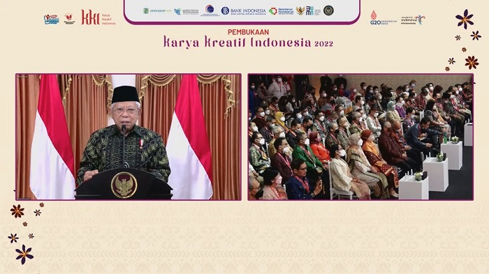 Resmikan Karya Kreatif Indonesia 2022, Wapres Dorong UMKM Manfaatkan  Platform Digital dan Medsos