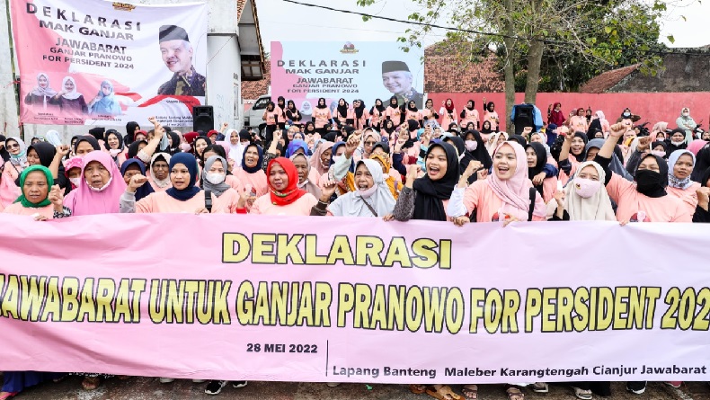Ratusan Relawan Jabar dan Emak-Emak Dukung Ganjar Pranowo Jadi Presiden 2024 
