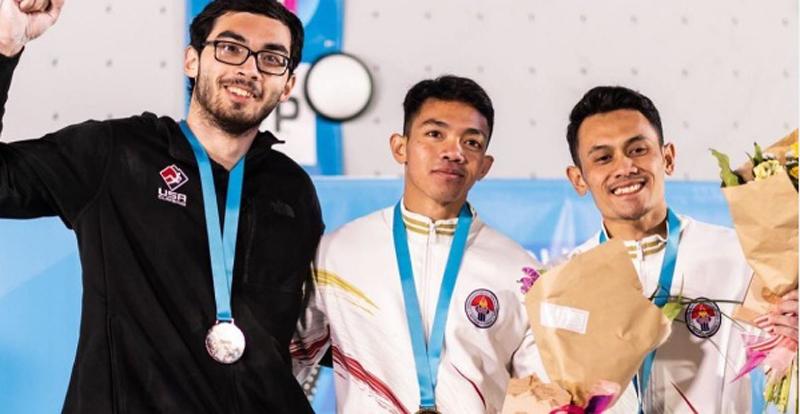 Mantap! Veddriq Leonardo Raih Medali Emas Piala Dunia Panjat Tebing