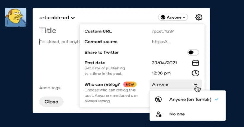 Berikan Kontrol Lebih, Pengguna Tumblr Kini Bisa Nonaktifkan Post Reblog