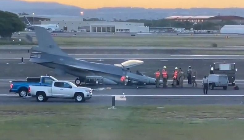 Pulang Latihan di AS, Jet Tempur F-16 Taiwan Mendarat Darurat Tanpa Roda Depan