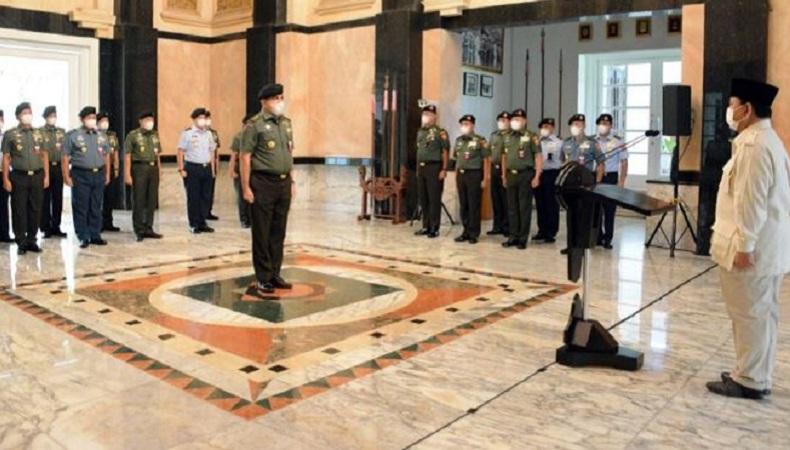 Prabowo Terima Laporan Kenaikan Pangkat 13 Pati Kemhan, Ini Daftar Lengkapnya