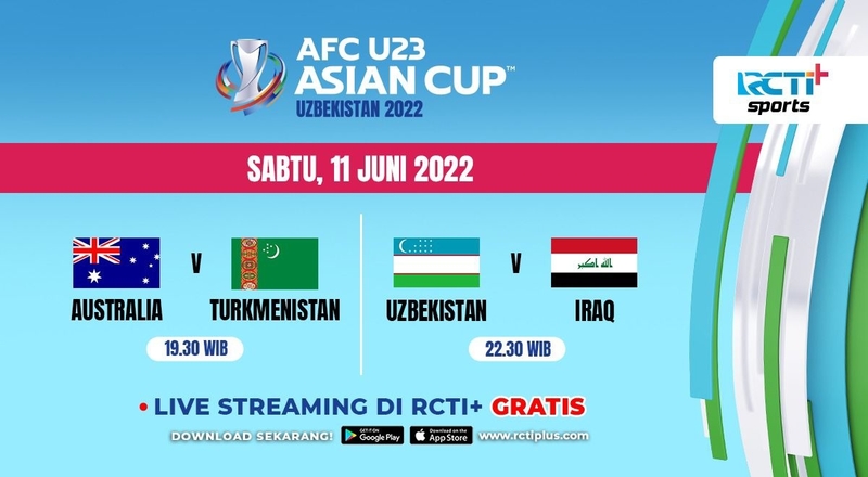 Link Live Streaming Piala Asia U-23 2022 di RCTI+: Australia Vs Turkmenistan, Uzbekistan Lawan Irak