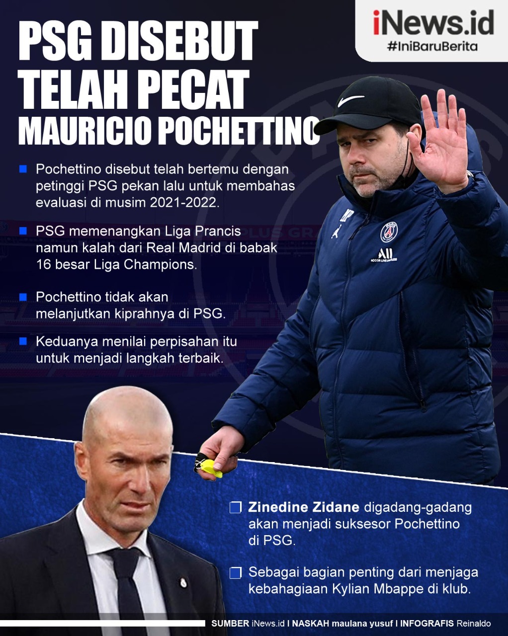 Infografis PSG Disebut Telah Pecat Mauricio Pochettino