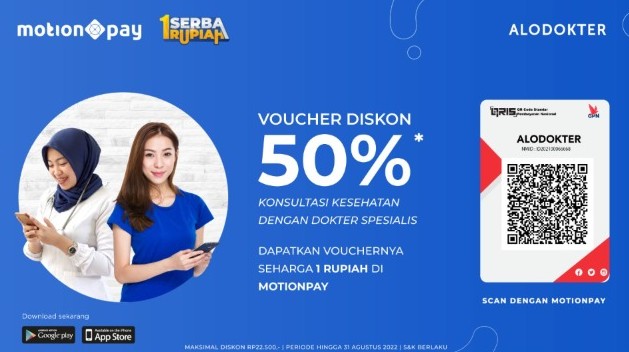 Serba 1 Rupiah! Dapatkan Voucher Diskon 50 Persen Alodokter di Aplikasi MotionPay!