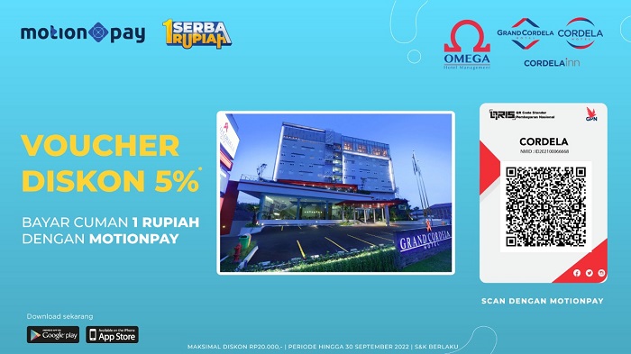Serbu Voucher Diskon dari MotionPay, Hanya Bayar 1 Rupiah Bisa Menginap Hemat di Hotel Cordela 