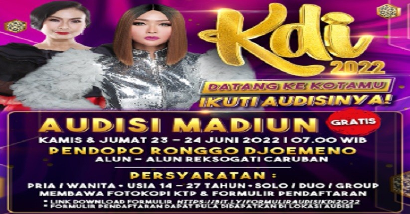 KDI 2022 Menggelar Audisi di 5 Kota Besar, Madiun Menjadi Kota Pertama, Catat Tanggal dan Lokasinya