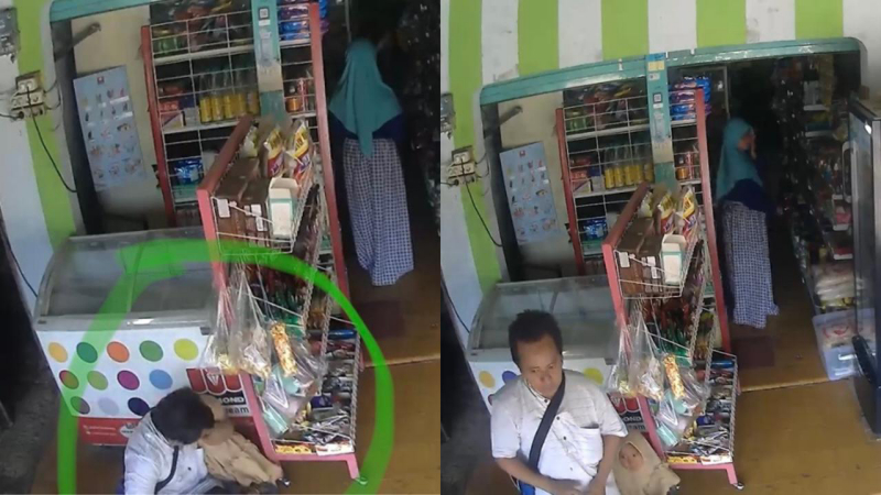 Viral Pria di Gresik Seret Bocah Perempuan dan Menciuminya Depan Toko
