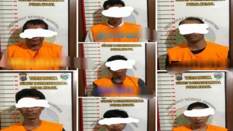 Polda Kalsel Tangkap 7 Pengedar Narkotika, 608 Gram Sabu Disita 