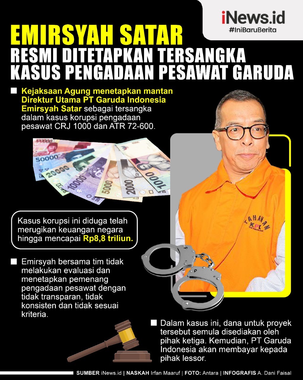 Infografis Emirsyah Satar Resmi Ditetapkan Tersangka Kasus Pengadaan Pesawat Garuda