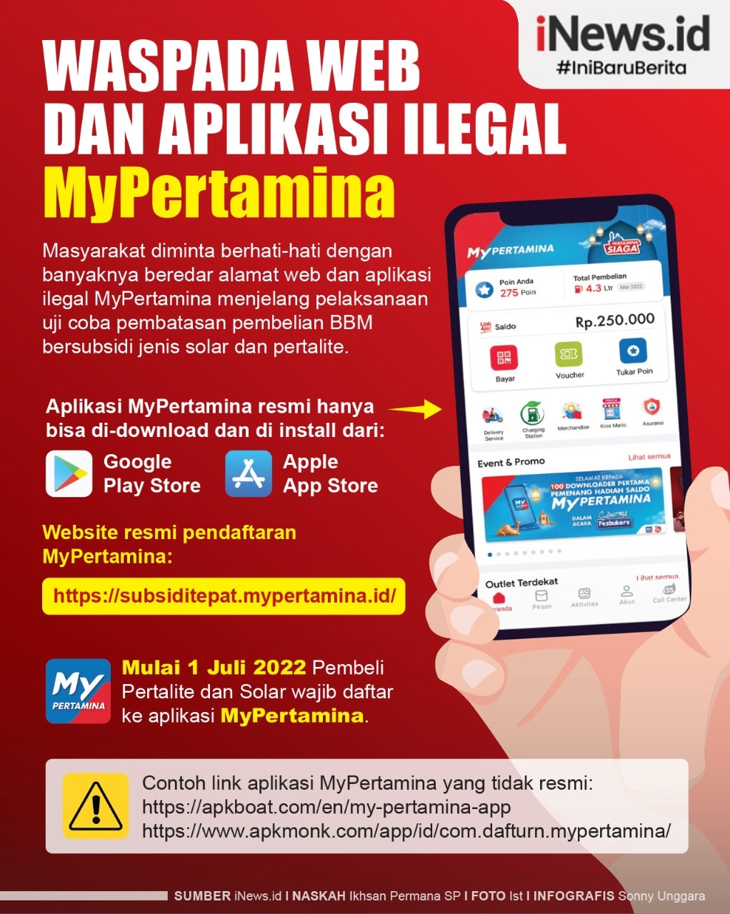 Infografis Waspada Web dan Aplikasi Ilegal MyPertamina  