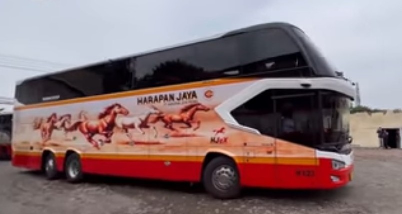 Lebih Canggih dari Mobil Biasa, Bus Milik PO Harapan Jaya Ini Tanpa Spion Pakai Kamera 360