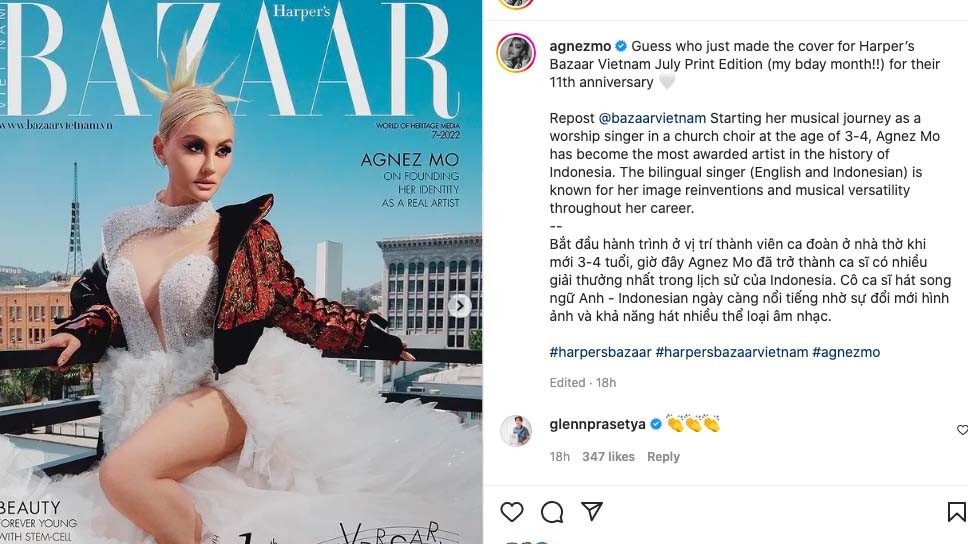 Kece Banget Gaya Agnez Mo Mejeng di Cover Majalah Luar Negeri, Netizen: Haters Kejang-Kejang!