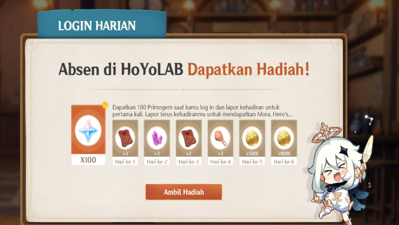 Check In HoYoLab bisa Klaim Hadiah Genshin Impact, Begini Cara Mudahnya