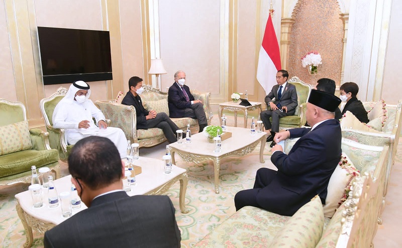 Didampingi Zulhas hingga Erick Thohir, Presiden Jokowi Bertemu dengan Pengusaha dan Investor UEA