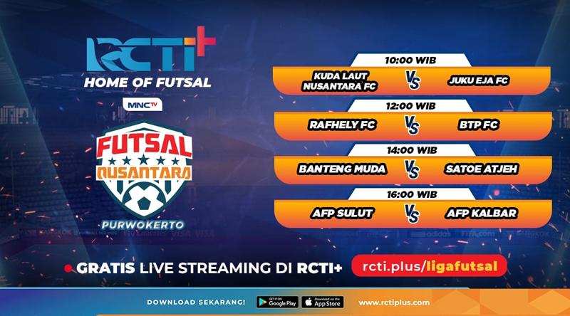 Link Live Streaming Liga Futsal Nusantara Hari Ini di RCTI+ Gratis