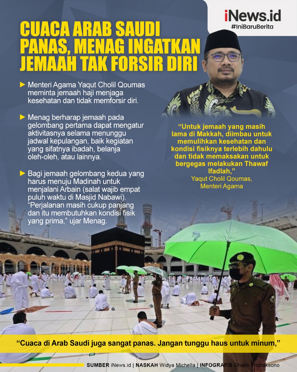 Infografis Menag Ingatkan Jemaah Haji Tak Forsir Diri