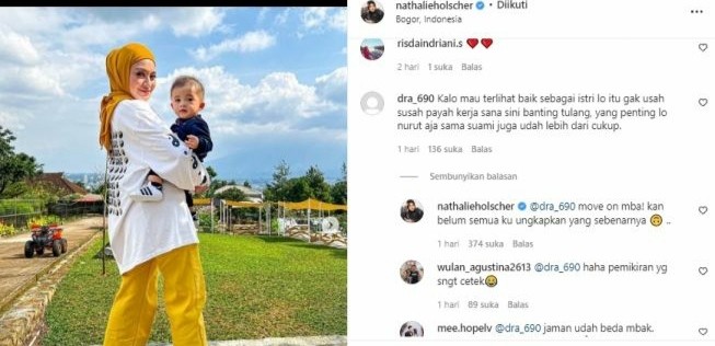 Dikritik Tak Nurut Suami, Nathalie Holscher Bungkam Mulut Netizen dengan Kalimat Ini
