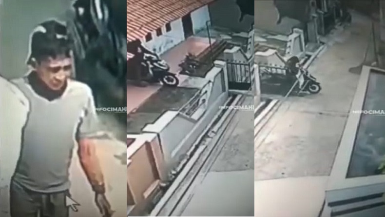 Viral, Detik-Detik Pemulung Curi Motor di Suaka Endah Leuwigajah Cimahi, Begini Aksinya