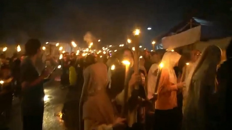 Ribuan Warga Padalarang KBB Meriahkan Pawai Obor Sambut Tahun Baru Islam