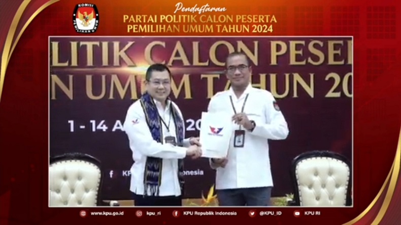 Partai Perindo Resmi Serahkan Berkas ke KPU, Turut Gaungkan Slogan Indonesia Sejahtera