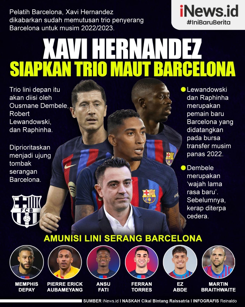 Infografis Xavi Hernandez Siapkan Trio Maut Barcelona