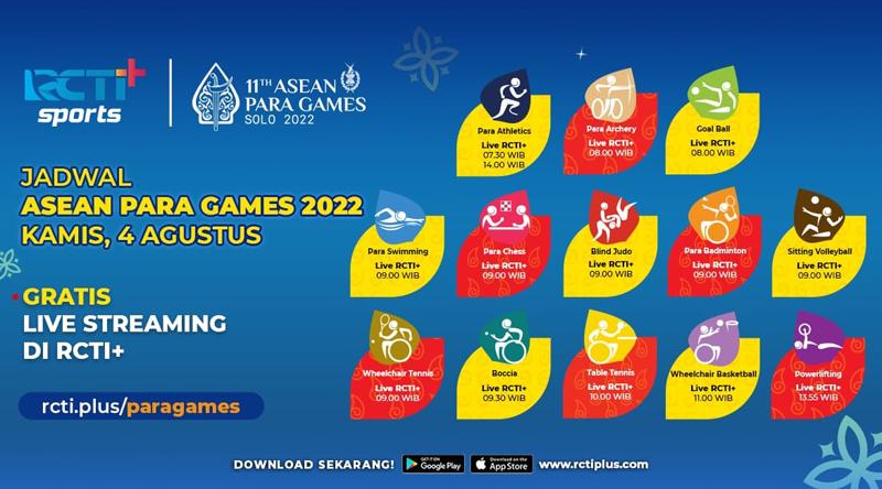 Link Live Streaming ASEAN Para Games 2022 Hari Ini di RCTI+ Gratis