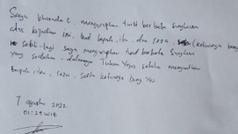 Keluarga Benarkan Surat dari Bharada E dan Orang Tua Asli, Ini Isinya   