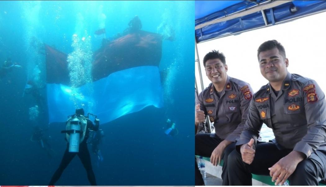 Viral Petugas Mirip Shah Rukh Khan Pimpin Pengibaran Bendera Merah Putih di Bawah Laut