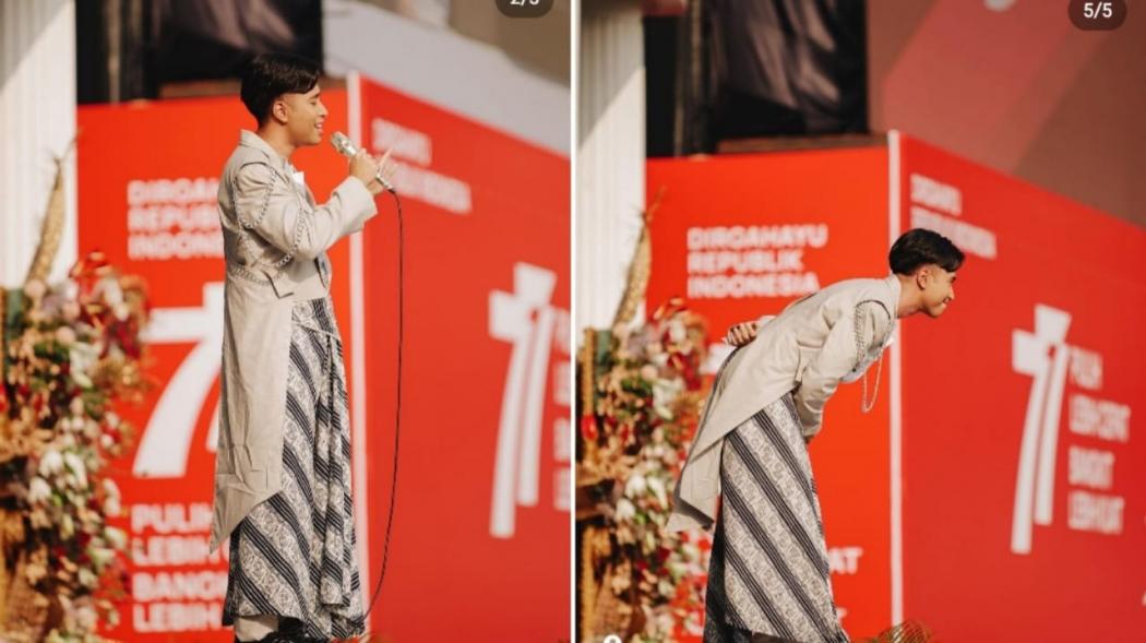 Rayakan HUT Ke-77 RI, Vidi Aldiano Bernyanyi di Istana Negara Mengenakan Kain Ini