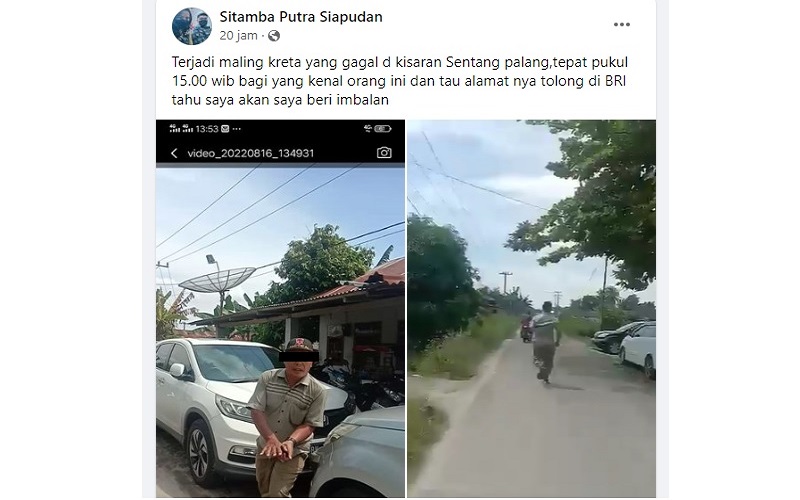Apes, Diduga Gagal Maling Motor gegara Diteriaki Emak-Emak, Wajah Pria Ini Malah Viral