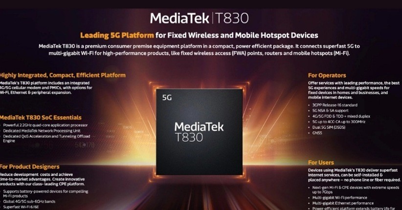 MediaTek T830 Diluncurkan, Ditujukan untuk Router dan Hotspot Mobile