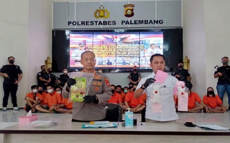 Hanya 3 Pekan, Polrestabes Palembang Tangkap 45 Tersangka Narkoba