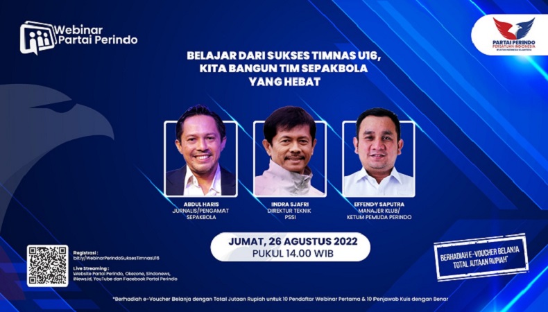 Besok, Webinar Partai Perindo Bahas Upaya Membangun Timnas yang Hebat