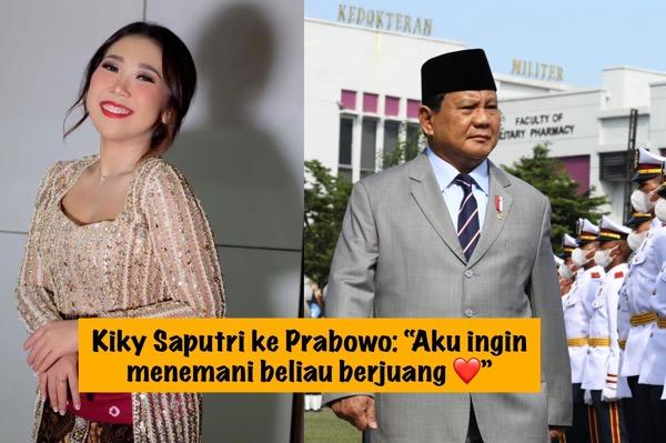 Kiky Saputri Blak-blakan Ingin Temani Prabowo Berjuang, Warganet: Sebentar Lagi Presiden!