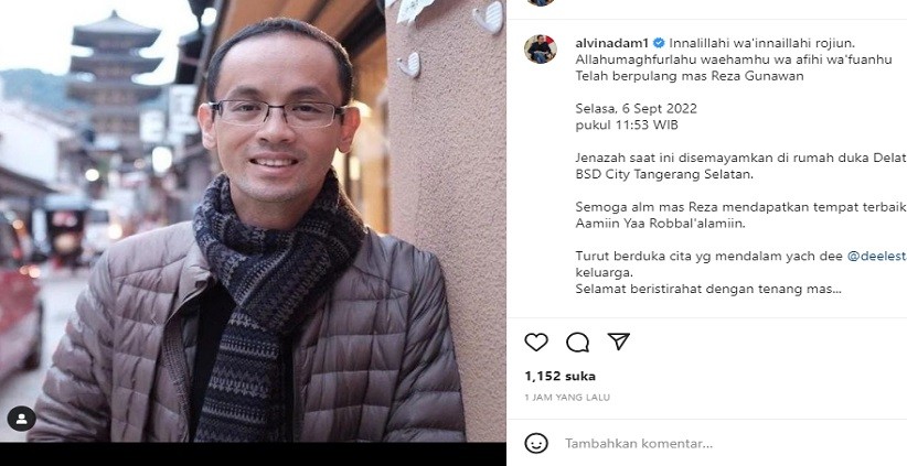 Reza Gunawan Suami Dewi Lestari Meninggal, Alvin Adam: Kuat Ya Dee