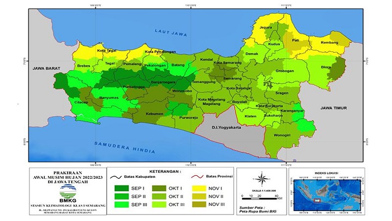BMKG Prediksi Cuaca Ekstrem Berpotensi di Jateng pada 14-16 Februari 2023