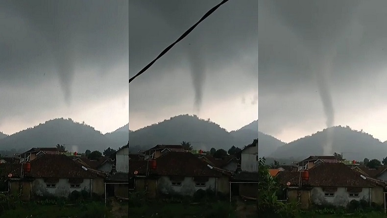 Puting Beliung Terjang Desa Caringin Gegerbitung Sukabumi, Puluhan Rumah Rusak