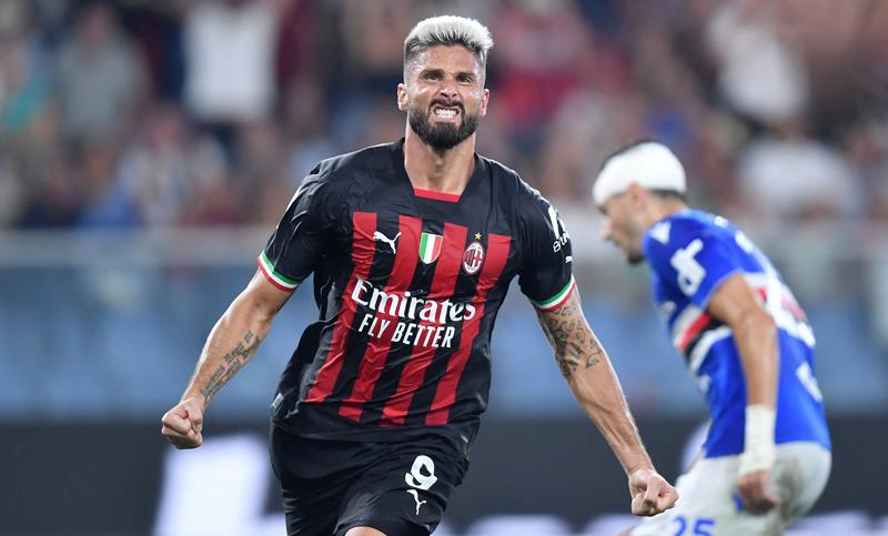 Hasil Sampdoria Vs AC Milan: Giroud Penentu Kemenangan, Leao Kartu Merah