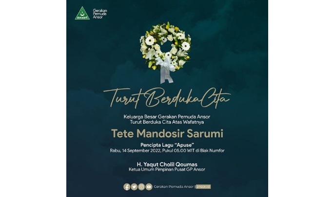 Innalillahi, Tete Mandosir Sarumi Pencipta Lagu Apuse Wafat