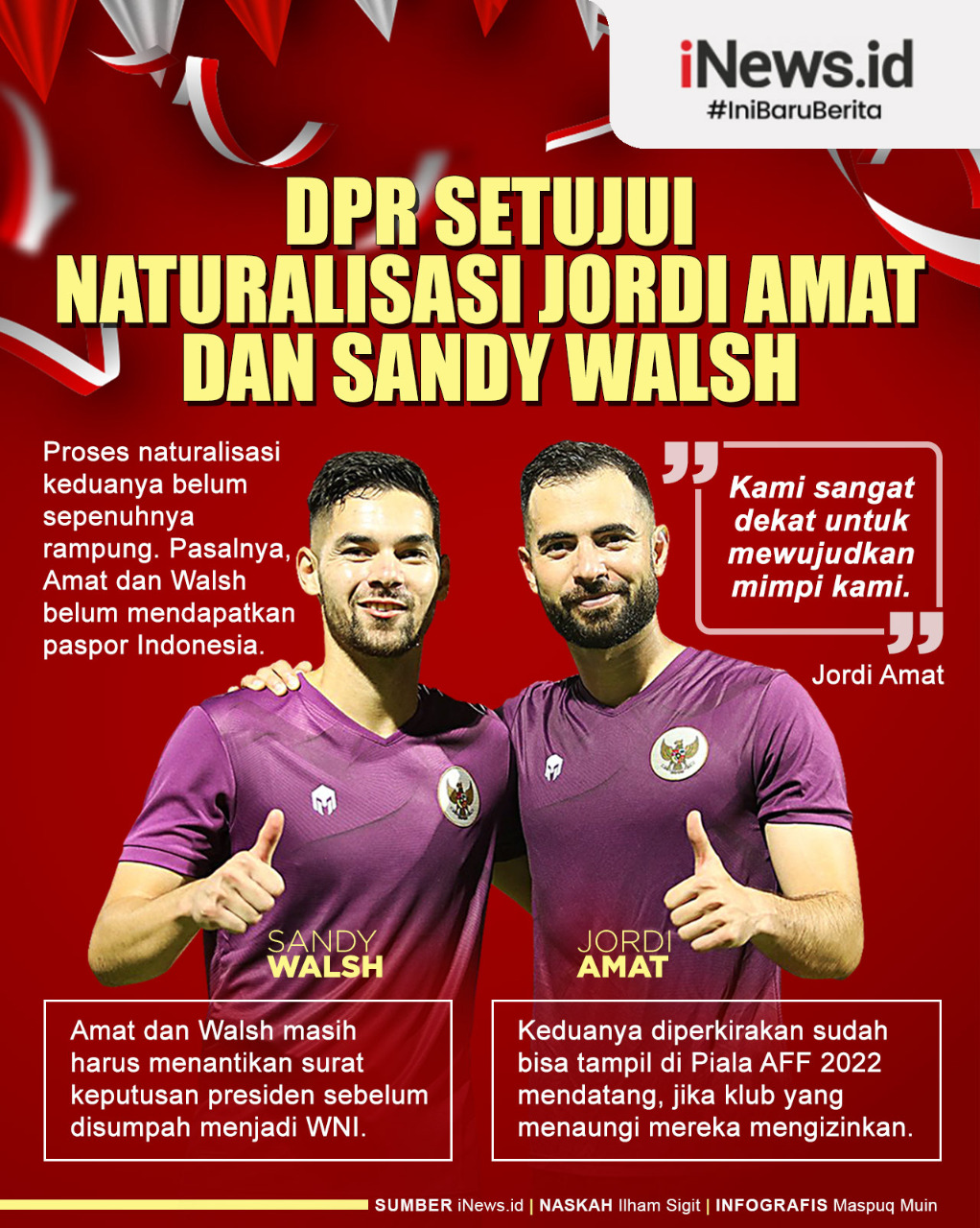 Infografis DPR Setujui Naturalisasi Jordi Amat dan Sandy Walsh