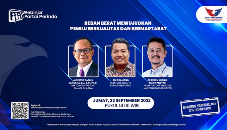 Besok, Webinar Partai Perindo Kulik Habis soal Beban Berat Mewujudkan Pemilu Berkualitas dan Bermartabat