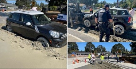 Bawa Kabur Mobil Curian, Perempuan Ini Malah Terjebak di Jalan Beton Masih Basah