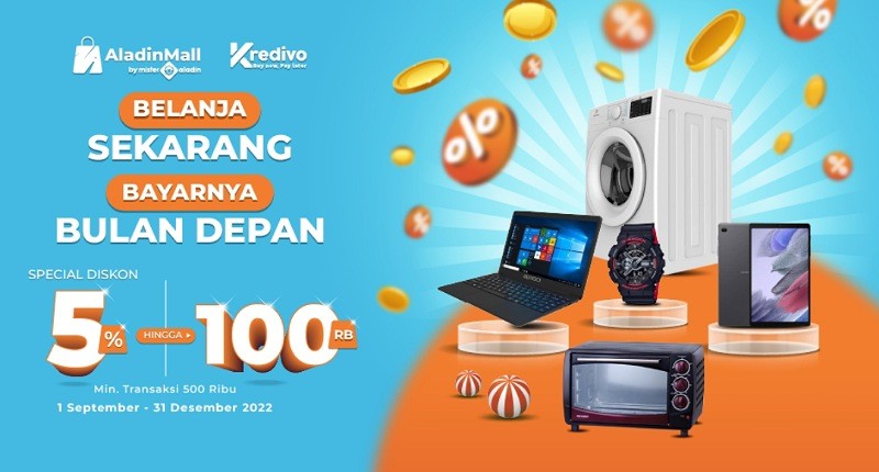 Seasonal Promo Kredivo, Dapatkan Diskon s.d Rp100.000 kalau Belanja di AladinMall by Mister Aladin!