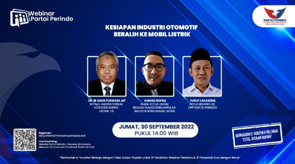 Sudah Siapkah Industri Otomotif RI Beralih ke Mobil Listrik? Simak Pembahasannya di Webinar Partai Perindo Besok