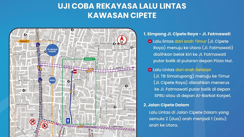 Kepadatan Kendaraan akibat Rekayasa Lalin di Cipete Jaksel, Dishub: Warga Masih Bingung